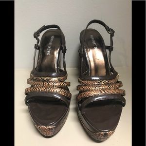 Brown platform wedges